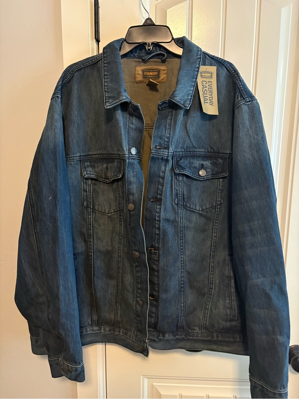 The Foundry Supply Co. Men's Blue Denim Jacket - Trucker Style